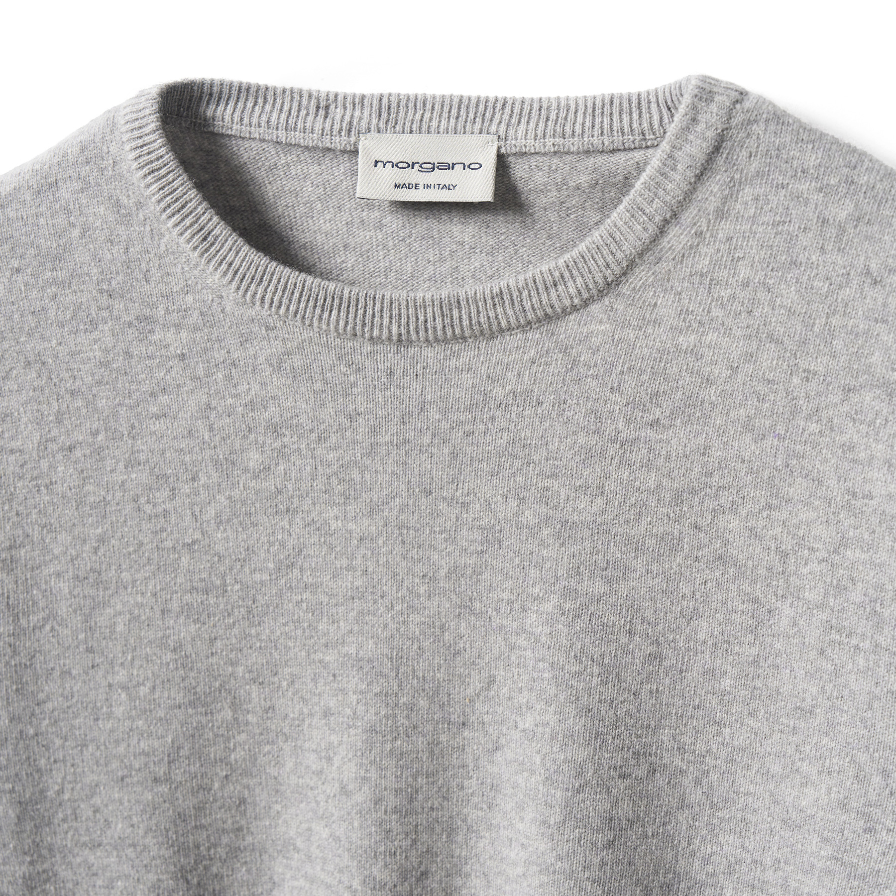 Pullover girocollo in merino ultrafine 150's e cashmere - Morgano
