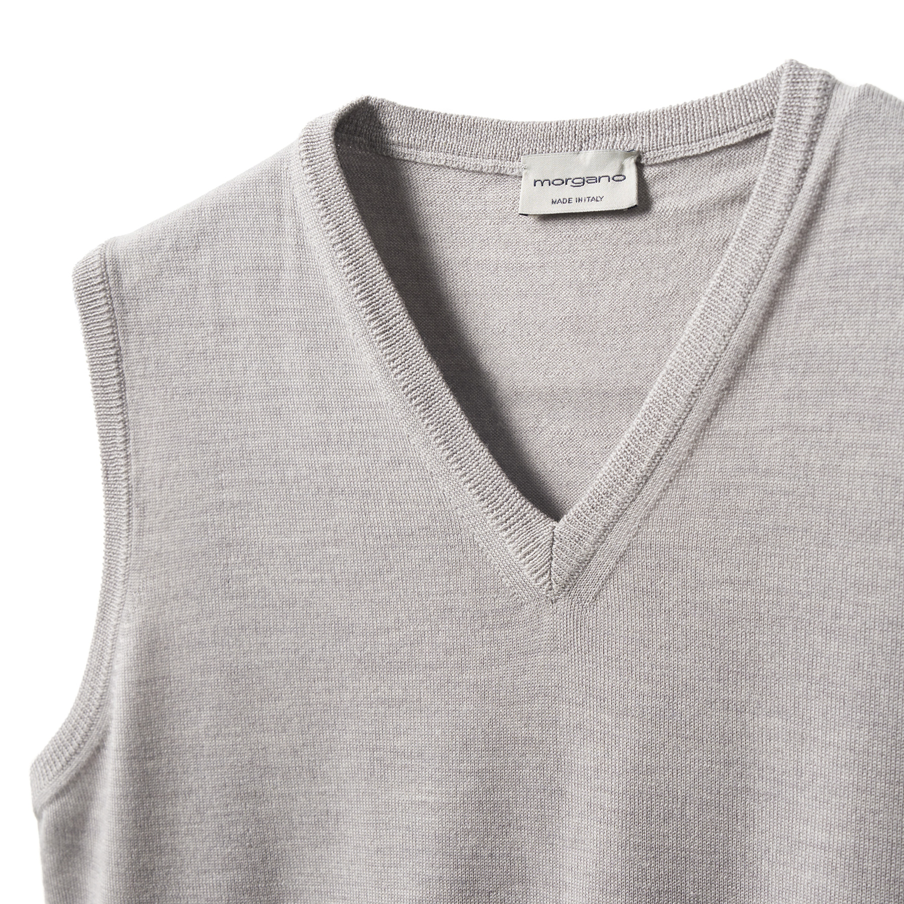 Extra-fine merino wool sleeveless V-neck pullover - Morgano